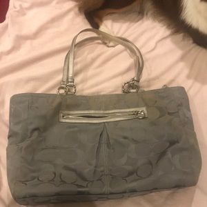Large gray Coach purse